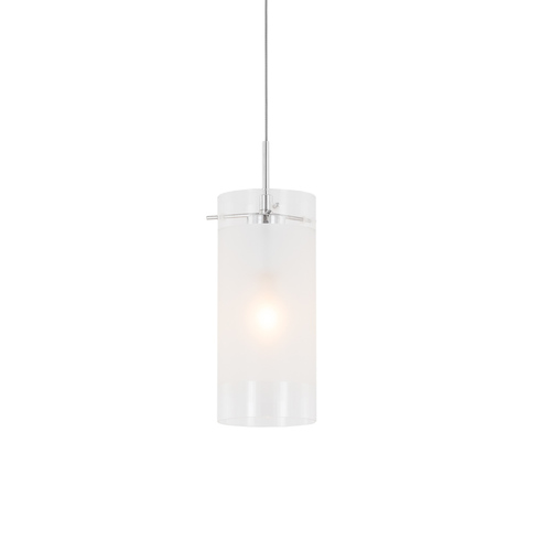 Kontrola Závěsná lampa Italux E27 bílá chrom sklo MDF9489/1
