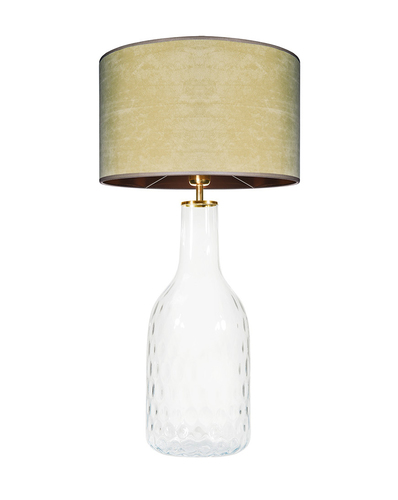 Kontrola Skleněná stolní lampa Famlight Alor Transparent olivová / hnědá E27 60W ručně vyráběná