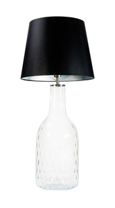 Ručně vyráběná lampa Famlight Alor Transparentní černá / stříbrná E27 60W průhledná láhev small 0