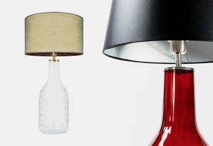 Ručně vyráběná lampa Famlight Alor Transparentní černá / stříbrná E27 60W průhledná láhev small 2