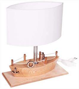 Dětská stolní lampa Hellux Statek přírodní dřevo E27 411.25.01 small 0