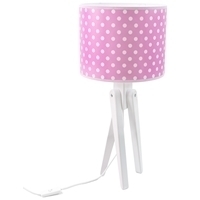 Bílo-růžová stolní lampa Hellux Trivet Puntíky 421.02.22 E27 54 cm small 1