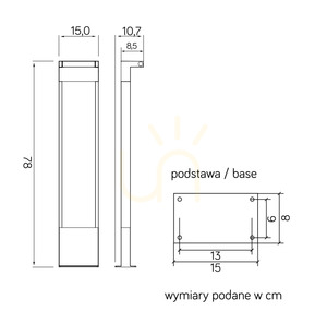 Venkovní sloupkové světlo SU-MA ROTA RT-780 LED 10W 78 cm tmavě šedé small 4