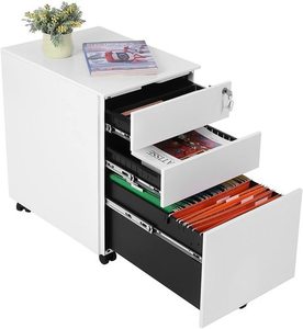 Bílý kancelářský kontejner SONGMICS OFC60WT se 3 zásuvkami a zámkem small 7