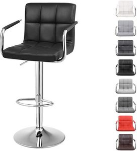 Barové židle Songmics LJB93B, set 2 ks, černá ekokůže, nastavitelné 95–115 cm small 1
