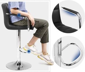 Barové židle Songmics LJB93B, set 2 ks, černá ekokůže, nastavitelné 95–115 cm small 5