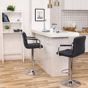 Barové židle Songmics LJB93B, set 2 ks, černá ekokůže, nastavitelné 95–115 cm small 6