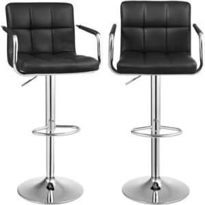 Barové židle Songmics LJB93B, set 2 ks, černá ekokůže, nastavitelné 95–115 cm small 0