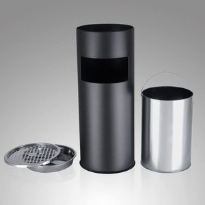 Odpadkový koš s popelníkem SONGMICS LTB17C černý 60,5 cm small 3