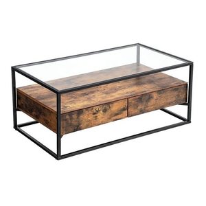 Konferenční stolek / lavice se zásuvkami rustikálně hnědá LCT31BX VASAGLE small 1