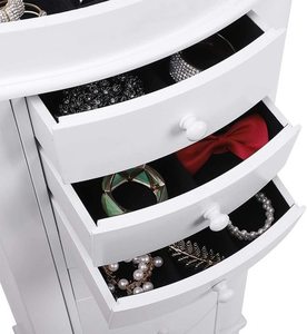 Skříňka na šperky SONGMICS JBC17W bílá, 8 zásuvek, zrcadlo small 4