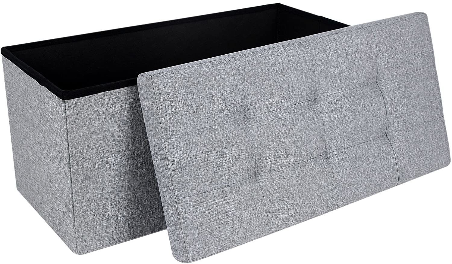 Skládací taburet s úložným prostorem SONGMICS LSF47G 38×76×38 cm šedý