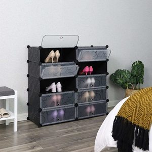 Černý modulární úložný stojan s designem LPC10H Songmics small 2