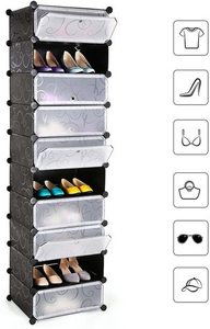 Černý modulární úložný stojan s designem LPC10H Songmics small 3