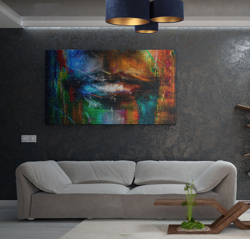 Kontrola Moderní stropní prvky 60W E27 tmavomodrá / zlatá velurová látka