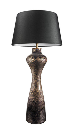 Kontrola Stylová stolní lampa Famlight Havana L Black &amp; Gold Shiny E27 60W grafit / bílá