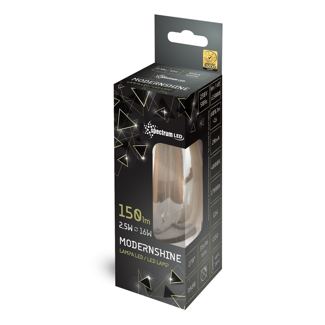 Náhled LED svíčka E-14 230 V 2,5 W Cog Nw Modernshine Spectrum LED svíčka E-14 230 V 2,5 W Cog Nw Modernshine Spectrum