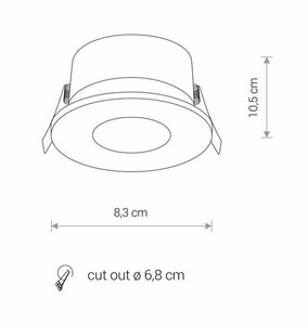 Zápustné koupelnové svítidlo Nowodvorski GOLF 8376 GU10 IP54 černé otvor 6,8 cm small 5