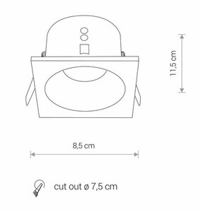 Vestavné bodové svítidlo DELTA 8370 černé čtvercové GU10 max 15W IP54 NOWODVORSKI small 4