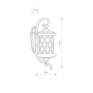 Venkovní nástěnné svítidlo Nowodvorski Lantern 6911, černá s měděnou patinou, E27 max 25 W LED, IP23 small 1