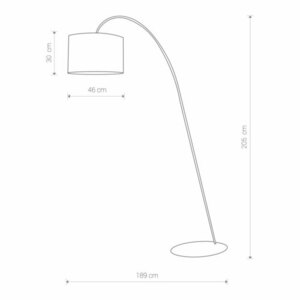 Oblouková stojací lampa Nowodvorski ALICE L 6818, výška 205 cm, šedé stínidlo Ø 46 cm, černá, E27 max 25 W small 1