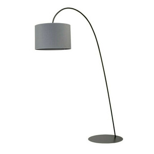Oblouková stojací lampa Nowodvorski ALICE L 6818, výška 205 cm, šedé stínidlo Ø 46 cm, černá, E27 max 25 W small 0