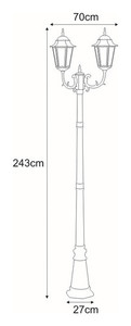 Vysoká venkovní stojací lampa K-7006A2/2 černá/zlatá ze série LOZANA - vyprodáno small 1