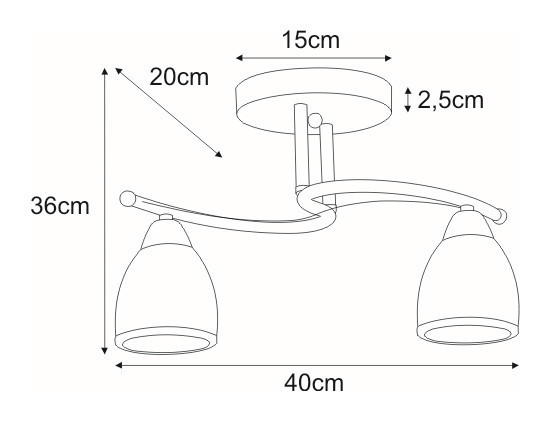 Pohled K-JSL-8090/2 AB stropní svítidlo ze série SAMIRA K-JSL-8090/2 AB stropní svítidlo ze série SAMIRA