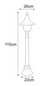 Nízká venkovní stojací lampa K-8129 černo-zlatá ze série BOSTON small 1