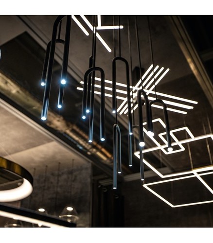 Kontrola Závěsné světlo Ramko FORK W-1 černé 2x LED 3000K, SKU 66319