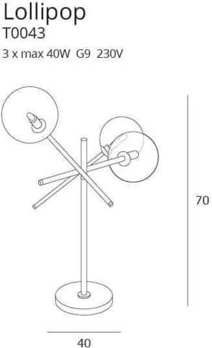 Kontrola Stolní lampa Max Light Lollipop T0043 černá 3x G9 kov sklo