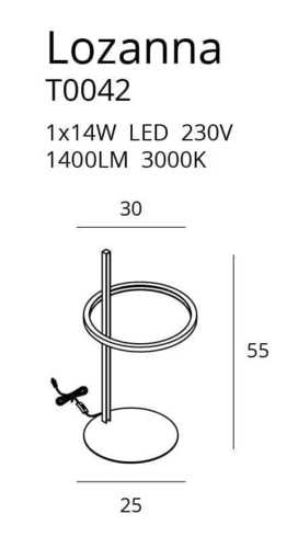 Kontrola Stolní lampa Max Light Lozanna T0042 zlatá LED 14W 55 cm