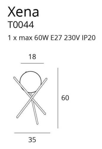 Kontrola Stolní lampa Max Light Xena T0044 mosazná sklo E27 60 cm