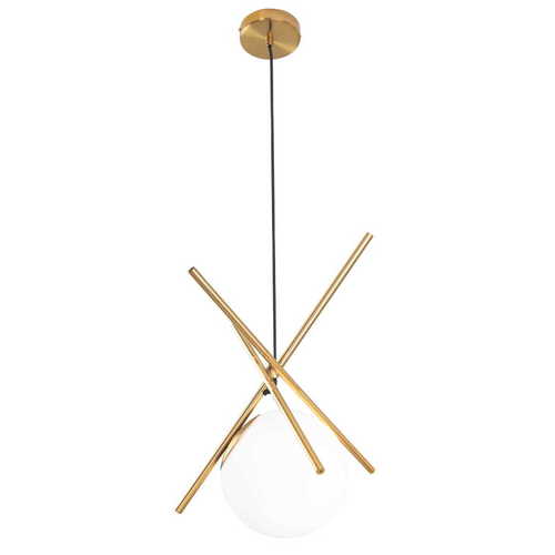 Kontrola Závěsné světlo Max Light Xena P0403 mosaz bílé sklo E27 20 cm