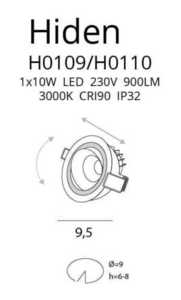 Zapuštěné svítidlo Max Light Hiden H0110 černé LED 10W 3000K 900 lm small 1