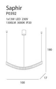 Přívěsek světla Max Light Saphir P0392 chrom křišťál LED 13W 100 cm 1 Přívěsek světla Max Light Saphir P0392 chrom křišťál LED 13W 100 cm small 1