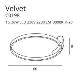 Plafon Max Light Velvet C0198 černý LED 38W 60 cm small 2