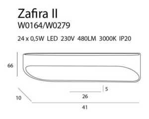 Nástěnné svítidlo Max Light Zafira W0279 černé LED 41 cm kovové small 1