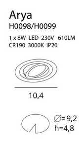 Zapuštěné svítidlo Max Light Arya Tilted H0099 černé 8W LED stmívatelné small 1