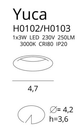 Kontrola Zapuštěné svítidlo Max Light Yuca Fixed H0103 černé LED 3W 3000K Ø4,7 cm