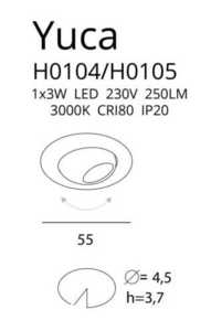 Zápustné svítidlo Max Light Yuca Round Tilted H0104 bílé LED 3 W 3000 K Ø 5,5 cm small 1