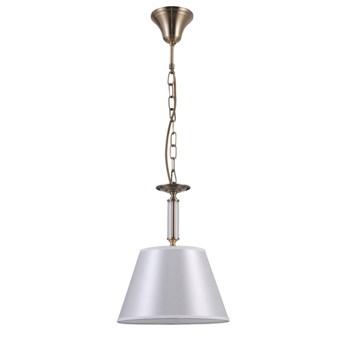 Kontrola Závěsná lampa Italux Solana E14 bílá tkanina hnědá PND-28366-1