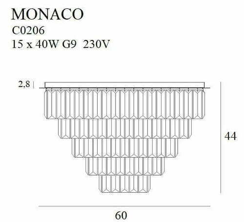 Kontrola Plafon Max Light Monaco C0206 zlatý 15xG9 60 cm