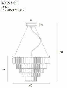 Přívěsné světlo Max Light Monaco P0424 zlaté 15x G9 60 cm 1 Přívěsné světlo Max Light Monaco P0424 zlaté 15x G9 60 cm small 1