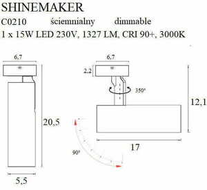 Plafon Max Light SHINEMAKER C0210 bílý LED 15W stmívatelný small 2