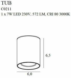 Plafon Max Light TUB C0211 černý 6 cm LED 7W 3000K 1 Plafon Max Light TUB C0211 černý 6 cm LED 7W 3000K small 1
