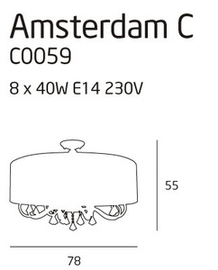 Plafon Max Light Amsterdam C0059 chrom ecru 8x40W 80 cm 3 Plafon Max Light Amsterdam C0059 chrom ecru 8x40W 80 cm small 3