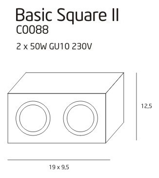 Kontrola Plafon Max Light Basic Square II bílý 2x GU10 C0088