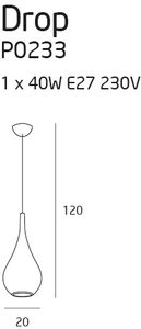Přívěsné světlo Max Light Drop P0233 černé 20 cm 3 Přívěsné světlo Max Light Drop P0233 černé 20 cm small 3
