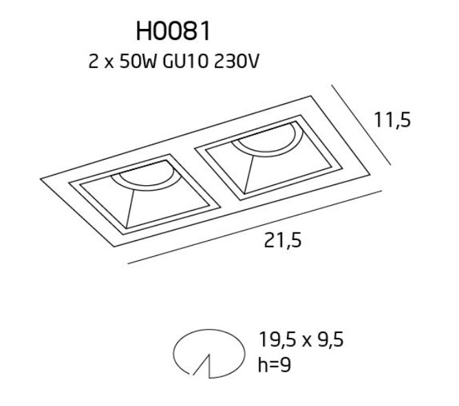 Náhled Zapuštěné svítidlo Max Light HIT II H0081 bílé 2xGU10 50W kovové Zapuštěné svítidlo Max Light HIT II H0081 bílé 2xGU10 50W kovové